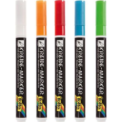 Folia Kreidemarker Set - 1-2mm Buntfarben - 5 St. Folia Kreidemarker Set - 1-2mm Buntfarben - 5 St.
