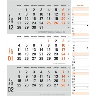 Heye times&more 3-Monatsplaner, orange 2027 Heye times&more 3-Monatsplaner, orange 2027
