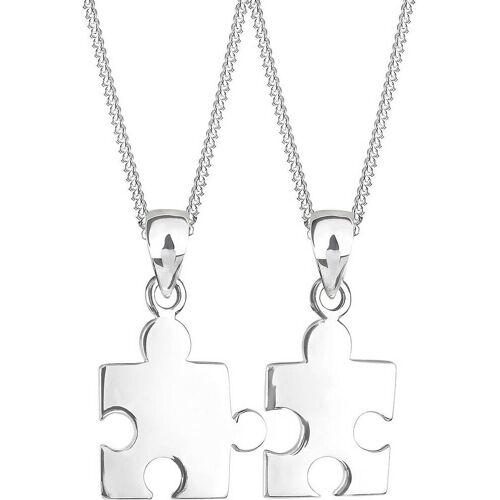Elli, Halskette Partnerketten Puzzle 925 Sterling Silber in silber, Schmuck für Herren silber Herren 45 cm