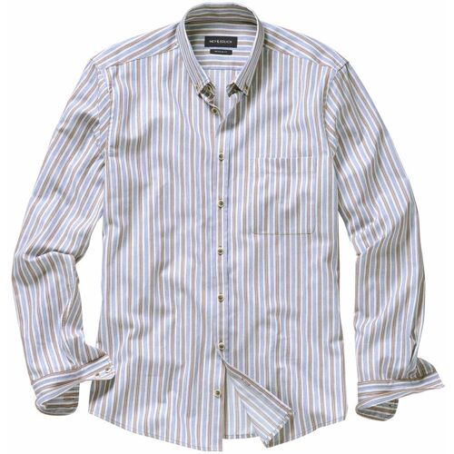 Mey & Edlich Dünenstreifen-Hemd Blau 39