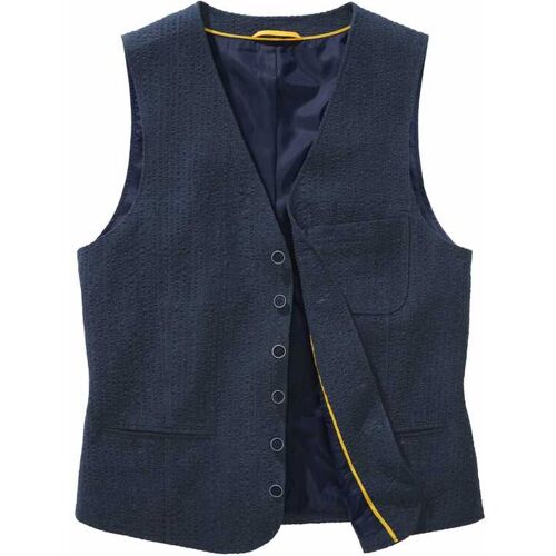 Mey & Edlich Seersucker-Leinenweste Blau 56