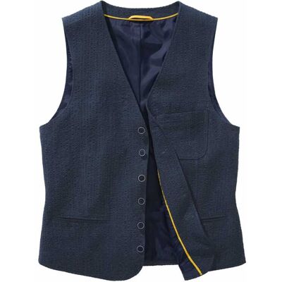 Mey & Edlich Seersucker-Leinenweste Blau 56 Mey & Edlich Seersucker-Leinenweste Blau 56