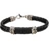 Mey & Edlich Herren Armband Massives Lederarmband schwarz L, M