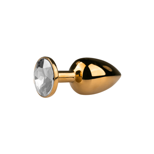 Easytoys Goldener Analplug mit silbernen Kristall - S/M/L