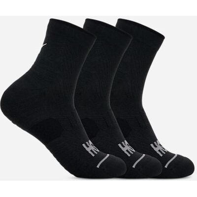 HOKA Dreierpack Quarter Laufsocken in Black/Black/Black Größe M HOKA Dreierpack Quarter Laufsocken in Black/Black/Black Größe M
