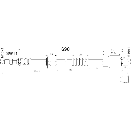 Ate Bremsschlauch 24.5134-0689.3 Vorne Rechts Links Für Bmw 34306787512