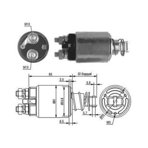 Meat & Doria Magnetschalter, Starter 46119 Ø61mm 61mm Für Alfa Romeo Fiat Iveco Lancia 4719664 9936770 77028560