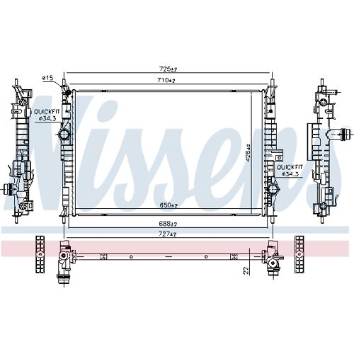 Nissens Kühler, Motorkühlung 607184 Mit Dichtungen Für Toyota Vauxhall Opel 1623359380 Su001a3638
