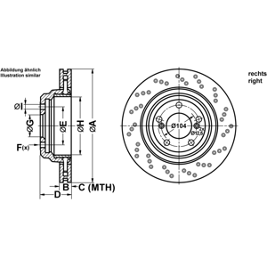 ATE BMW Bremsscheibe - Belüftet, Gelocht, 328mm ATE BMW Bremsscheibe - Belüftet, Gelocht, 328mm