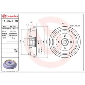 BREMBO 14.B976.50 Bremsentrommel - Radlagersatz für Peugeot & Citroën BREMBO 14.B976.50 Bremsentrommel - Radlagersatz für Peugeot & Citroën