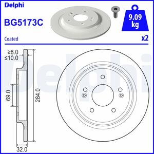 Delphi BG5173C Bremsscheibe - Voll, Beschichtet, 284mm Delphi BG5173C Bremsscheibe - Voll, Beschichtet, 284mm