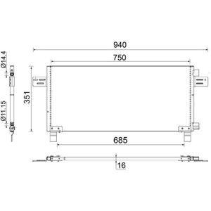 MAHLE AC 282 000S - Klimaanlagenkondensator MAHLE AC 282 000S - Klimaanlagenkondensator