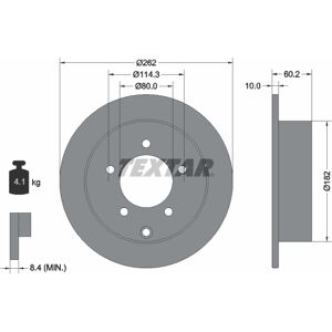 TEXTAR Mitsubishi Lancer 7-8 Hinterradbremsscheibe TEXTAR Mitsubishi Lancer 7-8 Hinterradbremsscheibe