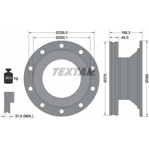 TEXTAR - 93308800 - 375x45 - Belüftet - Brems Scheibe TEXTAR - 93308800 - 375x45 - Belüftet - Brems Scheibe
