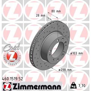 Zimmermann Bremsscheibe 460151952 Vorderachse Gelocht 298mm 28mm Für Porsche Zimmermann Bremsscheibe 460151952 Vorderachse Gelocht 298mm 28mm Für Porsche