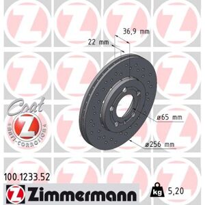 Zimmermann Bremsscheibe 100123352 Vorderachse Gelocht 256mm 22mm Für Vag Vw (Faw) (Svw) Skoda Zimmermann Bremsscheibe 100123352 Vorderachse Gelocht 256mm 22mm Für Vag Vw (Faw) (Svw) Skoda