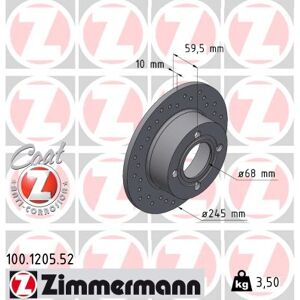 Zimmermann Bremsscheibe 100120552 Hinterachse Gelocht 245mm 10mm Für Audi Zimmermann Bremsscheibe 100120552 Hinterachse Gelocht 245mm 10mm Für Audi