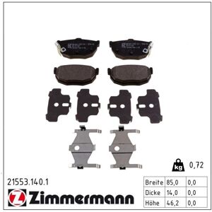Zimmermann Bremsbelagsatz, Scheibenbremse 215531401 Hinterachse Für Nissan Hyundai Kia Zimmermann Bremsbelagsatz, Scheibenbremse 215531401 Hinterachse Für Nissan Hyundai Kia