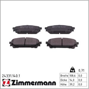 Zimmermann Bremsbelagsatz, Scheibenbremse 243311401 Hinterachse Für Subaru Zimmermann Bremsbelagsatz, Scheibenbremse 243311401 Hinterachse Für Subaru