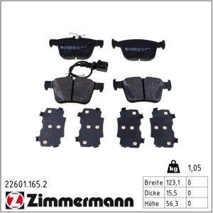 Zimmermann Bremsbelagsatz, Scheibenbremse 226011652 Hinterachse Für Audi Zimmermann Bremsbelagsatz, Scheibenbremse 226011652 Hinterachse Für Audi