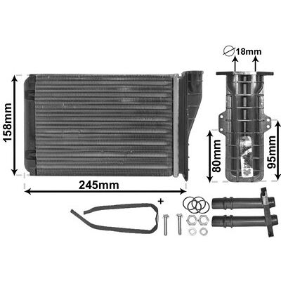 Van Wezel Modell 6025370414 Aluminium Wärmetauscher - Heizungssystem Van Wezel Modell 6025370414 Aluminium Wärmetauscher - Heizungssystem