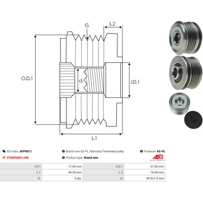 Hyundai Kia Generatorriemenscheibe - AFP9011 - Generator pulley Hyundai Kia Generatorriemenscheibe - AFP9011 - Generator pulley
