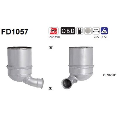 AS FD1057 Keramikpartikelfilter für Peugeot & Citroën - Euro 5 AS FD1057 Keramikpartikelfilter für Peugeot & Citroën - Euro 5