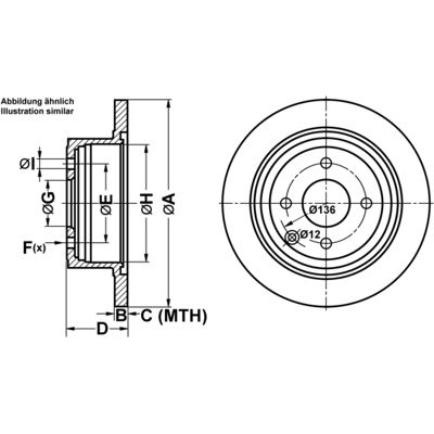 ATE Bremsscheibe - Voll 292mm, 68mm Zentrierung - Bremsscheibe ATE Bremsscheibe - Voll 292mm, 68mm Zentrierung - Bremsscheibe