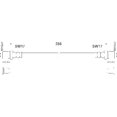 VW Käfer Bremsleitung - 285mm M10x1 - Bremsschlauch VW Käfer Bremsleitung - 285mm M10x1 - Bremsschlauch