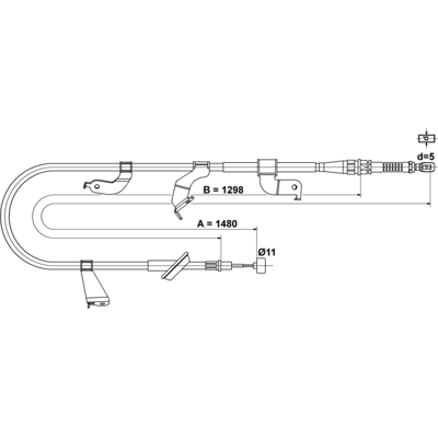 Ate 24372720112 Hinteres linker Handbremsseil - Bremsenteil Ate 24372720112 Hinteres linker Handbremsseil - Bremsenteil