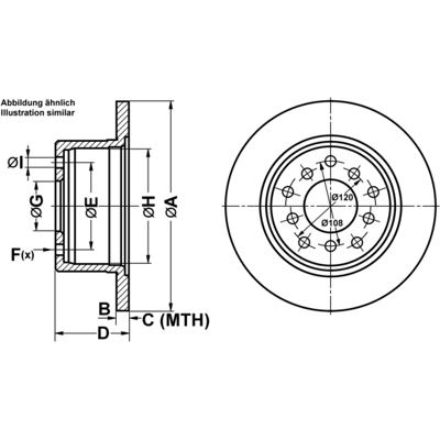 ATE Bremsscheibe - Modell 24.0111-0127.1 - Bremsscheibe ATE Bremsscheibe - Modell 24.0111-0127.1 - Bremsscheibe
