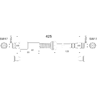 ATE Bremsschlauch - M10x1 - 425mm - Bremsenteile ATE Bremsschlauch - M10x1 - 425mm - Bremsenteile
