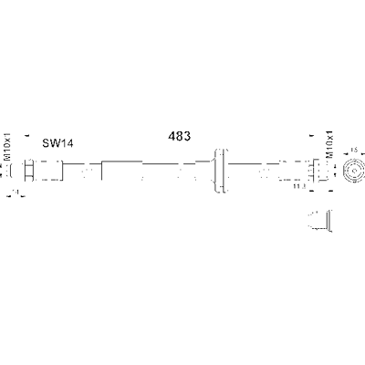 Mercedes-Benz Bremsschlauch - 480mm, M10x1, S-Klasse & C-Klasse Mercedes-Benz Bremsschlauch - 480mm, M10x1, S-Klasse & C-Klasse