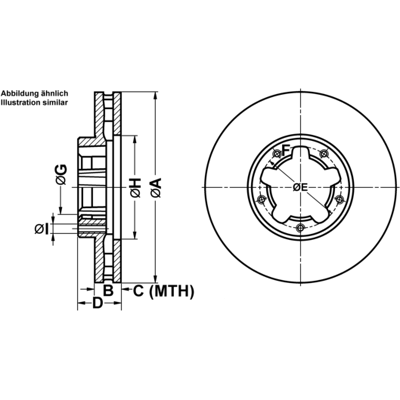ATE Nissan Bremsscheibe - Belüftet - 276mm - 24.0128-0244.1 ATE Nissan Bremsscheibe - Belüftet - 276mm - 24.0128-0244.1