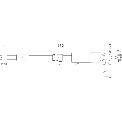 ATE Bremsenschlauch 412mm M10x1 für Opel Saab ATE Bremsenschlauch 412mm M10x1 für Opel Saab