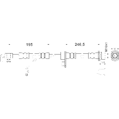 Ate Bremsschlauch - M10x1, 488mm, Toyota/Yaris/Daihatsu Ate Bremsschlauch - M10x1, 488mm, Toyota/Yaris/Daihatsu