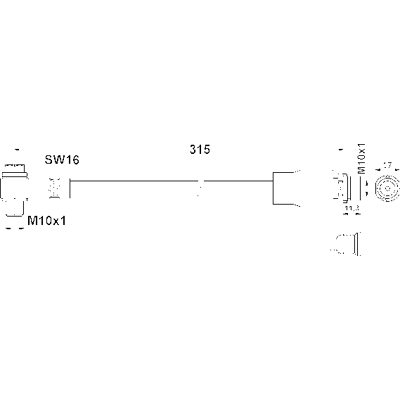 Ford Mondeo Bremsschlauch - Flexibel, 315mm, M10x1, Hinten Links Ford Mondeo Bremsschlauch - Flexibel, 315mm, M10x1, Hinten Links