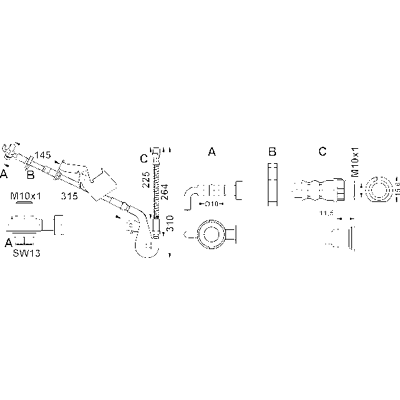 ATE 24.5161-0316.3 Flexibler Bremsschlauch - Bremssystem-Teil ATE 24.5161-0316.3 Flexibler Bremsschlauch - Bremssystem-Teil