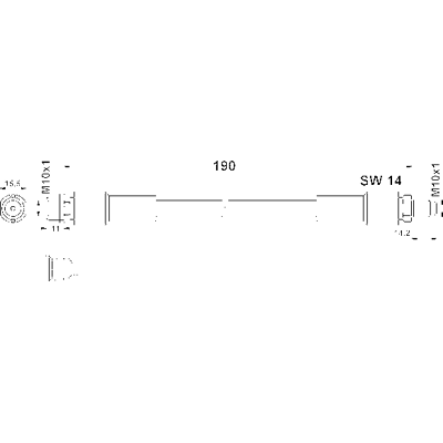 Ate Bremsschlauch - M10x1 - 190mm Länge - für Audi A8 D3 Ate Bremsschlauch - M10x1 - 190mm Länge - für Audi A8 D3