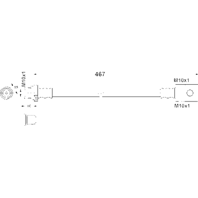 ATE 24.5278-0467.3 Bremsschlauch mit Flansch - Bremsschlauch ATE 24.5278-0467.3 Bremsschlauch mit Flansch - Bremsschlauch