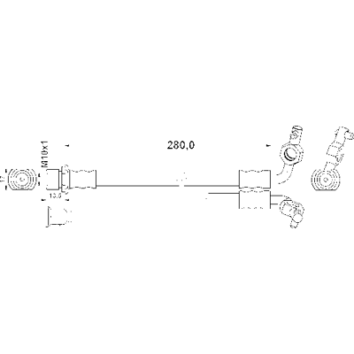 Toyota RAV Bremsenschlauch - 280,5mm, M10x1, Flansch 10mm Toyota RAV Bremsenschlauch - 280,5mm, M10x1, Flansch 10mm