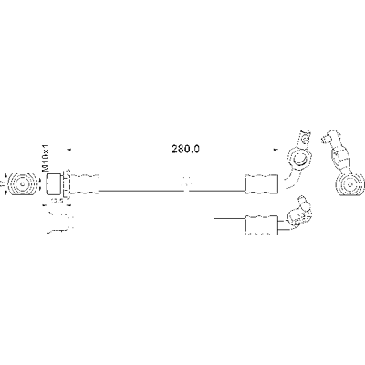 Toyota RAV4 II SUV Bremsschlauch - Länge 280,5mm M10x1 Toyota RAV4 II SUV Bremsschlauch - Länge 280,5mm M10x1