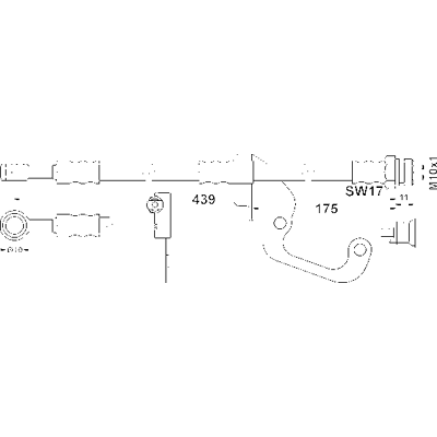 ATE Bremsenschlauch - M10x1, 439mm, Blau - Bremsleitung ATE Bremsenschlauch - M10x1, 439mm, Blau - Bremsleitung