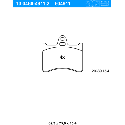 Ate Bremsbelagsatz für Citroën Cx, Xantia, Xm - Bremsen Ersatzteile Ate Bremsbelagsatz für Citroën Cx, Xantia, Xm - Bremsen Ersatzteile