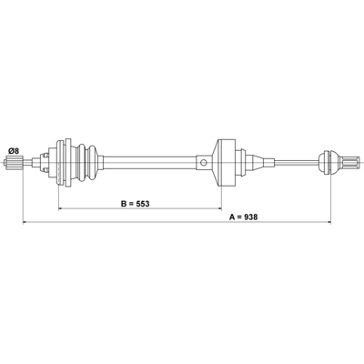 ATE Kupplungsseil für Renault Twingo 1 - OEM 7700823050 ATE Kupplungsseil für Renault Twingo 1 - OEM 7700823050