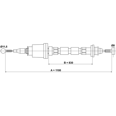 Ate Volvo Kupplungsseil - 1100mm - OEM 6814279, 271915, 272365 Ate Volvo Kupplungsseil - 1100mm - OEM 6814279, 271915, 272365