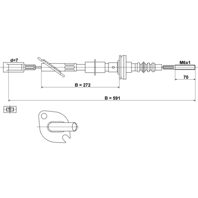 ATE 24.3728-0507.2 Kupplungsseil - FIAT Seicento, 600, Cinquecento ATE 24.3728-0507.2 Kupplungsseil - FIAT Seicento, 600, Cinquecento
