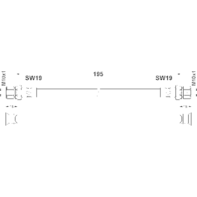ATE - 83.6267-0195.3 - 195mm - M10x1 - Bremsschlauch ATE - 83.6267-0195.3 - 195mm - M10x1 - Bremsschlauch