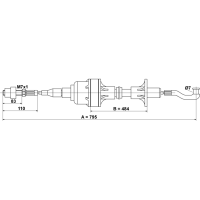ATE 24.3728-0708.2 - Kupplungsseil für Opel Vauxhall - 795mm ATE 24.3728-0708.2 - Kupplungsseil für Opel Vauxhall - 795mm