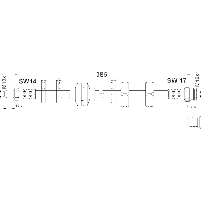 Fiat Alfa Bremsschlauch - 385mm M10x1 Länge Fiat Alfa Bremsschlauch - 385mm M10x1 Länge